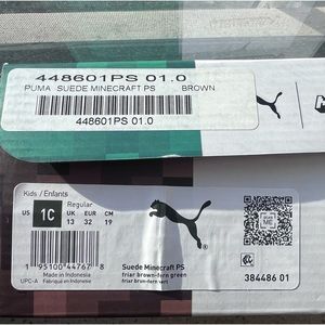 PUMA Boys PUMA Suede Minecraft - Boys' Preschool Shoes Brown/Green